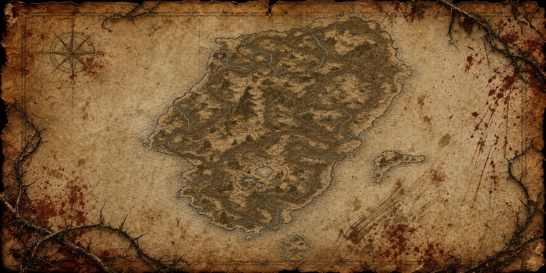 Carte au tresor realiste de la map Guada